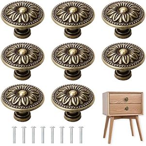 ZEEPIN Lot de 8 boutons de placard vintage bronze antique pour placard, armoire, meubles, 30 mm de diamètre