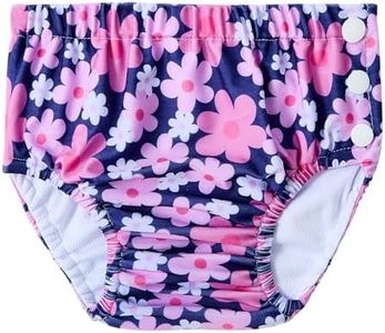 Durio Reusable Swim Diapers Washable Baby Swim Diaper Unisex Infant Toddler Swimming Essentials Waterproof B Flowers 6-12 Months