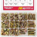 YEEZET 240PCS Grade 8.8 M5 M6 M8 Flanged Bolts and Nuts Kit, Metric Flanged Hex Screws Nuts Includes 14 Most Common Sizes