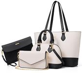 Bagsure Handbag Set, Handbags for Women,Top-handle Bags Tote Bag 4 pcs, Fashion Purse Sets Women's Handbags The Tote Bag Handbags Sets