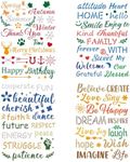 FINGERINSPIRE 4pcs Word Stencils 11.6x8.3 inch Inspirational Word Stencil for Painting Stencils with Text: Happy Birthay, Love, Imagine Life, Grateful Blessed Painting on Wood, Floor, Wall, Fabric