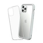 RHINOSHIELD Modular Case compatible with [iPhone 12/12 Pro] | Mod NX - Customizable Shock Absorbent Heavy Duty Protective Cover - Platinum Gray