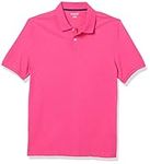 Amazon Essentials Men's Standard Slim-Fit Cotton Pique Polo, Hot Pink, Medium