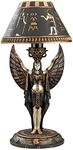 Design Toscano Goddess Isis Egyptian Decor Sculptural Table Lamp, 43 cm, Polyresin, Black and Gold