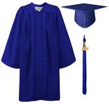 GraduationMall Matte Kindergarten Graduation Gown Cap Set with 2019 Tassel Royal Blue 30(3'9"-3'11")