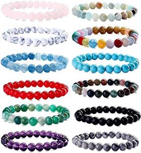 LOLIAS 12 Pz 8mm Naturale Braccialetti Perline Donne degli Uomini Pietra Cristallo Naturale Bracciali Stretch Dichiarazione Protezione Braccialetto Fascino Rilievo Coppie bracciali Gioielli Regali