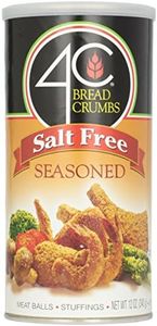 4C Premium Bread Crumbs Salt Free Bread Crumbs, Seasoned, Premium Regular & Gluten Free, Flavorful Crispy Crunchy, Value Pack (Salt Free Seasoned, 12 Ounce (Pack of 1))