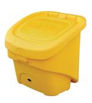 Glasdon Nestor 90 Grit Salt Bin – 90 Litre Yellow Storage Container for Winter Safety – Durable & Compact Salt and Grit Box with Grit/Salt Embossed Decal