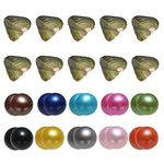 10PC Freshwater Twin Pearl Cultured Love Wish Pearl Oyster with Round Pearl Inside for Twin Pearl Gift Fun for Children Family Friends Party Oyster with Pearls Inside(6-8mm, 10PC Total 20 Pearls)