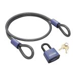 Schlage 994800 Flexible Cable with All Weather Padlock, 4-Foot by 0.375-Inch Cable with 40mm Padlock