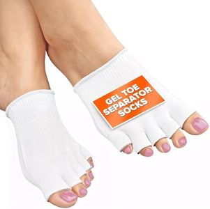 Gel Toe Separator Socks Women - Toes Separator Feet Care 1 Pair Gel Toe Separators Large - Toe Separator Pedicure Toe Spacers Compression Socks with Gel - Toe Separators for Women
