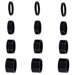 12 PCS Bicycle Headset Spacer Bike Handlebar Stem Spacers Threadless Aluminum Alloy Headset Stem Spacer Set Fit 1 1/8-Inch Stem for MTB BMX Mountain Road Bikes Cycling 2MM 3MM 5MM 10MM(Black)