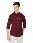 U.S. Polo Assn. Mens Solid Oxford Fs Regular Fit Shirts (Usshtfx0017_Maroon_M)