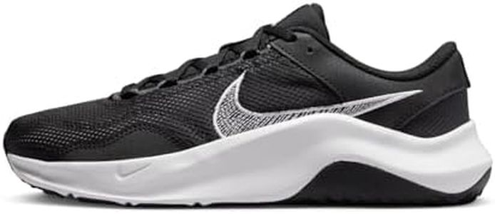 Nike Women's Legend Essential 3 Trainers, Black white iron grey., 10 US