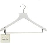 Sueded Luxe Wood Hangers with Rollbar- Heavy Duty Pants Hangers, Skirt Hangers, Standard Clothing Hangers for Coat, Shirt, Tank Tops, Dress- Non Slip, Slim and Space Saving Hangers (White, 100)