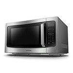 TOSHIBA ML-EM45PIT(SS) Countertop Microwave Oven with Inverter Technology, Kitchen Essentials, Smart Sensor, Auto Defrost, 1.6 Cu.ft, 13.6" Removable Turntable, 33lb.&1250W, Stainless Steel