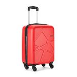 Safari Pentagon 55 Cms Small Cabin Polypropylene Hard Sided 4 Wheels 360 Degree Wheeling System Luggage/Suitcase/Trolley Bag, Cherry Red