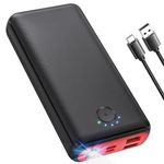 Power Bank 27000mAh Powerbank Fast Charging 22.5W QC 4.0 Portable Charger with Outputs Inputs Flashlight USB C Battery Pack, Ultra-High Capacity Compatible for iPhone Samsung Huawei