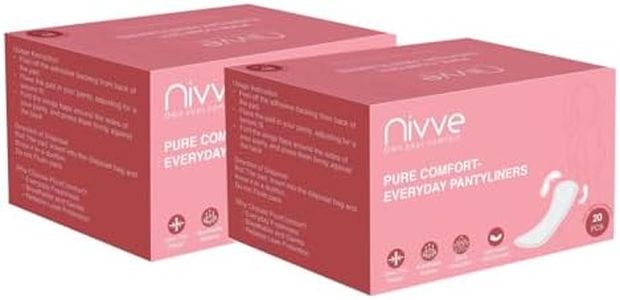 Nivve Panty Liners For Women Daily Use - 80 Liners| Large Size | Curvey Design | Rash Free | Protection Against Leakage and Discharge | Keeps You Dry & Fresh All Day Long (Pack of 2)