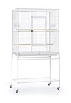 Prevue Pet Products F047 Wrought Iron Flight Cage with Stand, Chalk White