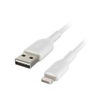 Belkin CAA001bt2MWH Lightning Cable (Boost Charge Lightning to USB Cable for iPhone, iPad, AirPods) MFi-Certified iPhone Charging Cable, White, 2 m