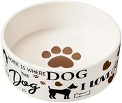 SPOT by Ethical Products - Heavy Ceramic High Gloss Dog Bowl Cat Bowl Durable Dog Food and Water Pet Dish - Dishwasher Safe - I Love Dogs Dog Dish 7"