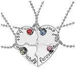 Bff Best Friend Friendship Necklace for 4 Best Friends Girls Best Friend Birthday Gifts for Women Friendship Christmas Gifts Crystal Broken Heart Puzzle Necklaces