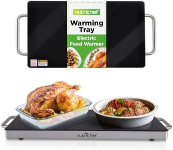 NutriChef Large Electric Warming Tray | 20" x 12" Hot Plate | Ideal for Buffets, Restaurants, Parties, & Home Dinners - Glass Top Keeps Food Hot - Perfect for Events | Heats your food to 200°F