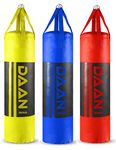 DAAN MMA Punching Bags for Boxing MMA Training Muay Thai MMA Kickboxing Martial Arts Vinyl Soft Boxing Banana Bag for Professional Training Unfilled (Red)