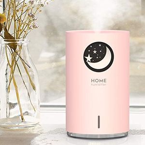 HOPEME USB Cool Mist Humidifier, 700ml Mini Portable Humidifier with 7 Color LED Night Light, Adjustable Mist Mode and Auto Shut-Off, Quiet Operation for Kid, Child, Baby, Nursery (Pink Star Color)