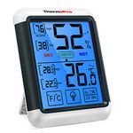 ThermoPro TP55 Digital Room Thermometer Temperature and Humidity Monitor with All Time or 24hrs Max and Min Records for Temperature and Humidity Baby Room Thermometer with Large Backlight Touchscreen