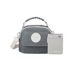 Storite Combo Of Women's Stylish Small Sling Crossbody Shoulder Bag With PU Leather 9 Slot Vertical Credit Debit Card Holder Grey Gift For Men And Women.