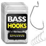 Bass Fishing Hooks Freshwater – Bass Hooks for Plastic Worms – Texas Rigs for Bass Fishing Gear – Worm Hooks for Bass Fishing – Bass Fishing Tackle – Texas Rig Hooks – EWG Hooks