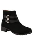 Do Bhai Womens/Girls Black Solid Mid-Top Heeled Boots