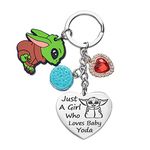 Melix Home Baby Yoda Gifts Cute Mandalorian Keychain Gift For Daughter Teen Girls Yoda Stuff Heart Keychains Birthday Present (baby yoda)