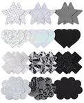 Tripetals Pasties Pack Rave Glitters Sticky Nipple Covers for Women Small Large Breast Petals Pasty Thin Boob Pasties, Black and Silver