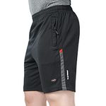 berge' Men's Instadry Dryfit Polyester Lightweight Soft Fabric Long Shorts with Secure Zipper Pockets Casual Sports Shorts for Men|Running Shorts|Gym Shorts|Half Pants|Jogging Shorts (Black Colour)