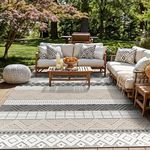 Rugshop Gray Marbella Boho Indoor/Outdoor Area Rug for Backyard, Deck and Outdoor Lounge,Living Room 12' x 15'