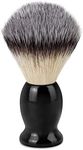 Bassion Shaving Brush for Men Wet Shave Using Shaving Cream & Soap, Wood Handle Hair Salon Shave Brush for Safety Shaving Razor, Straight Razor, Father's Day Gifts for Him Dad Boyfriend (Black)