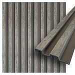 Concord 3D Wall Panels | Faux Wood Paneling for Walls - Classic Grey 2 Tone | Waterproof Slat Panel | 94.5” x 4.8” Each | 17.7 sqft. | Shiplap Wall Panels CO100-17 (Pack of 6)