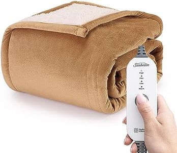 Sunbeam Royal Mink Sherpa Honey Heated Personal Throw/Blanket, Cozy-Warm, Adjustable Heat Settings