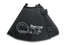 All Four Paws Comfy Cone Pet Cone for Dogs, Cats, Small-Long, Black - Comfortable Soft Dog Cone Collar Alternative for After Surgery, Wound Care, Spay, Neuter - Dog and Cat Recovery Collar