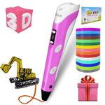 Keiare 3D Pen for Kids with Stencil Book Upgrade 3D Printing Pen Stylo 3D Drawing Pen 3D Printer Pen Creative 3D Writing Pen Fun Toys for Kids Include 12 Colors PLA Filament Refills with Charger