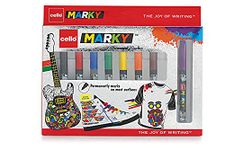 Cello Marky Permanent Marker-Pack Of 8|Permanent Medium Point Marker Pens|Set Of 8 Ink Colors Marker Pen|Stationery Markers Markers|Multicolor