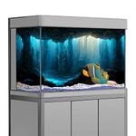 Aquarium Background Sticker, Underwater Cave Stone HD Printing Wallpaper Fish Tank Backdrop Decorations PVC Landscape Poster (15.7x31.4(40x80cm))