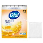 Dial Bar Soap with Soap Mesh Bag, Deodorant Body Wash, Moisture Balance, Pack of 12 (Gold Bar)