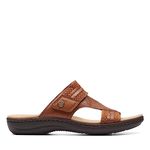 Clarks Women's Laurieann Cara Slide Sandal, Tan Combi, 7.5 Narrow