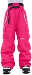 HIGH EXPERIENCE Snowboard Pants for Women Men Baggy Ski Pants Loose Warm Insulation Waterproof Windproof (Hot Pink, Medium)