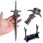 Batustou Arthas Metal Sword Frostmourne Lich King Lothar Llane King Sword 8.66”Wow Replica Sword Model Desktop Display Collection Gift