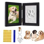 Aprllolg Pet Paw Print Keepsake Kit,Dog Memorial Photo Frame Dog Memorial Gifts for Paw Print Frame for Dog Cat,Personalized Gift for Pet Lovers and Memorials,Clay Imprint Kit,Wishing Bottle,Keychain